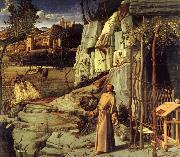 BELLINI, Giovanni St.Francis in the desert painting